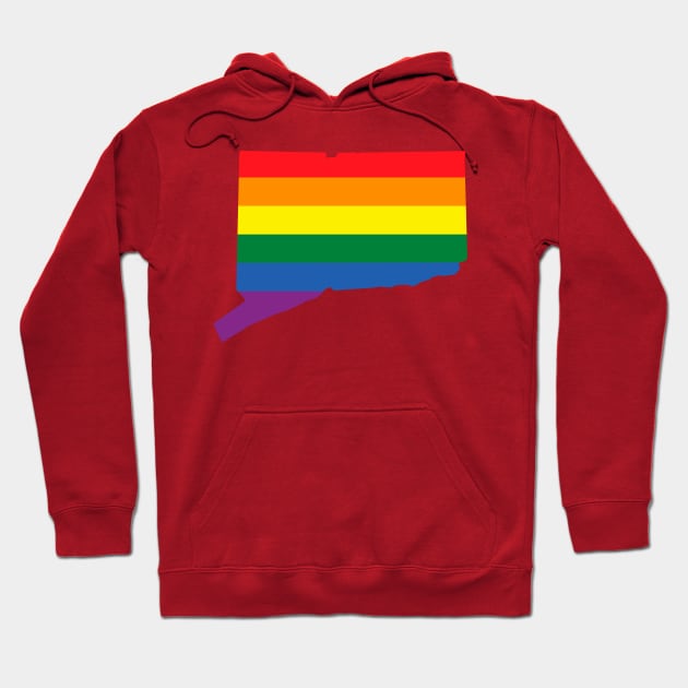 Connecticut state LGBT Pride Hoodie by FiftyStatesOfGay